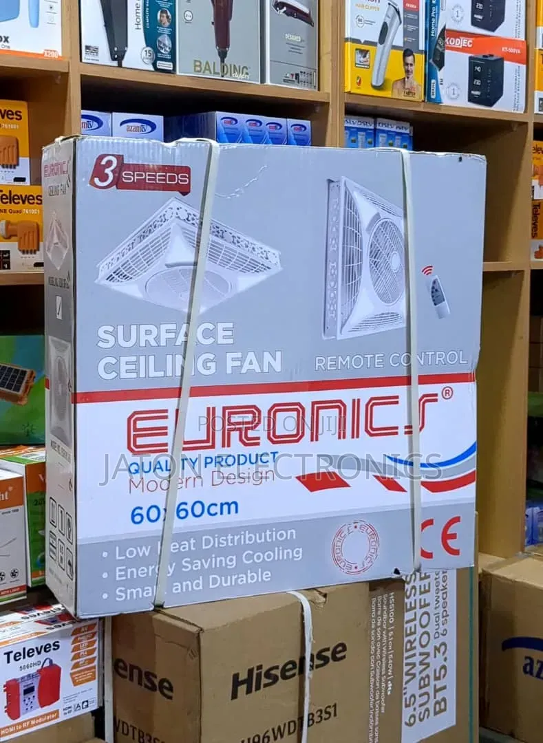 Euronic Surface Ceiling Fan 60*60 Cm
Remote Control