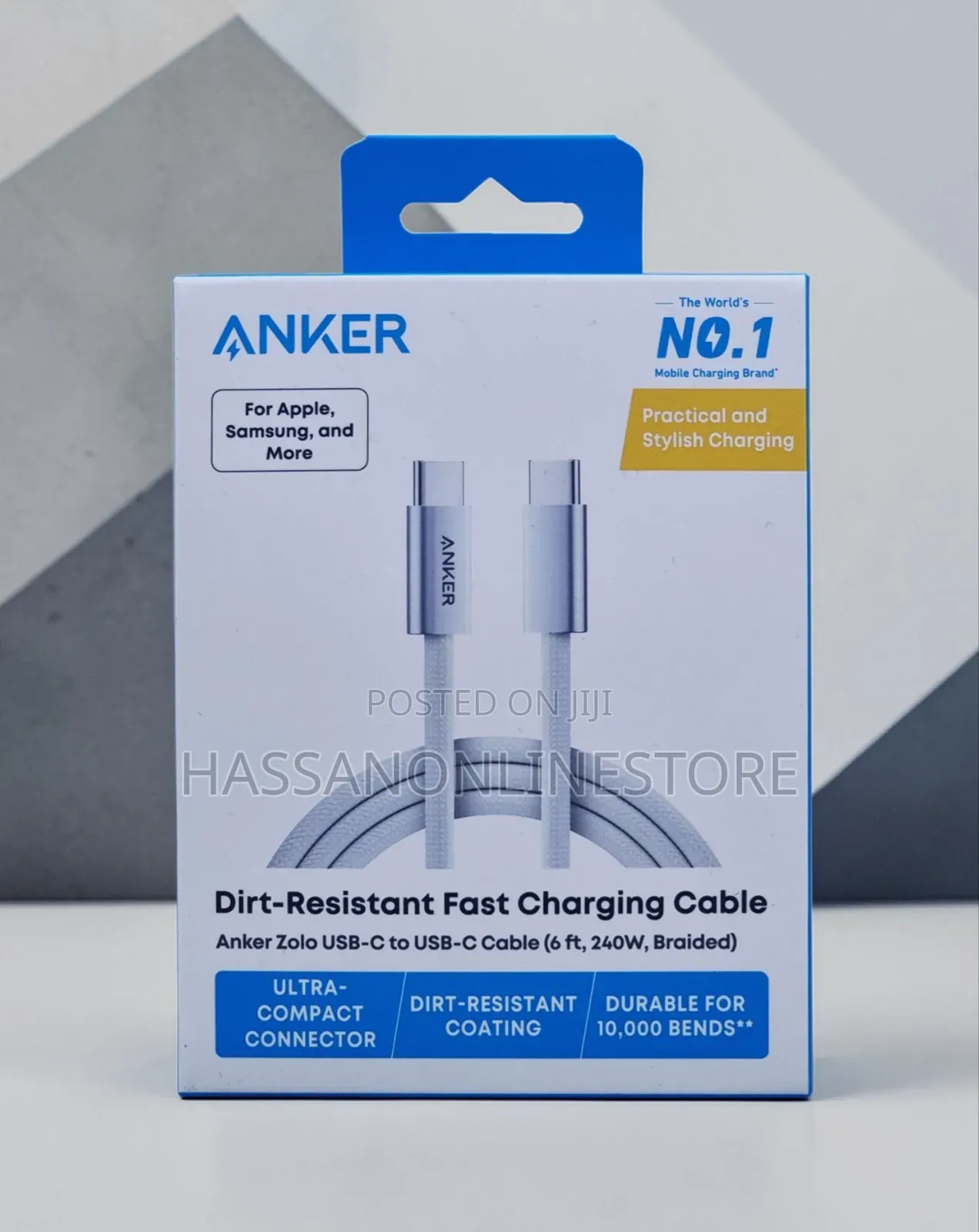 Anker Zolo 1.83m Usb C to Usb C 240w Braided Fast Charging Cable A8060