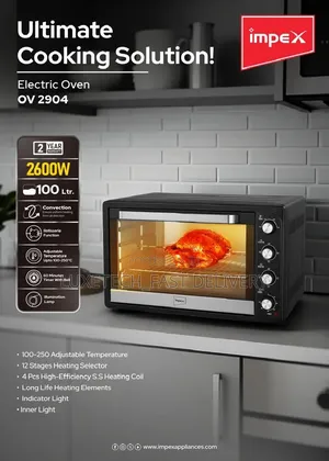 Impex Electric Oven 100-litres With Rotisserie Function