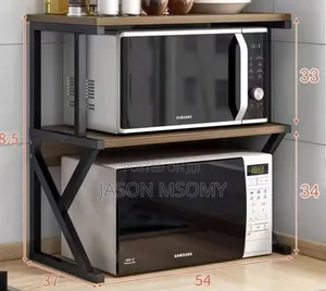 Tier Wood Metal Microwave Rack
