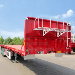 China Semi Trailer Factory 3axle 60ton Flatbed Trailer Tanzania