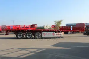 China Semi Trailer Factory 3axle 60ton Flatbed Trailer Tanzania