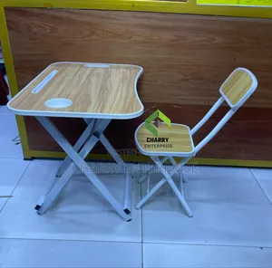 Foldable Kids Table And Chair Meza Pamoja Na Kiti Chake Rangi Nzuri