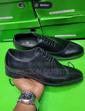 Men's Leather Shoes Pierre Cardini Branded 1-Black Colour Original