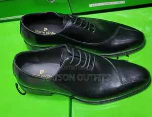 Men's Leather Shoes Pierre Cardini Branded 1-Black Colour Original