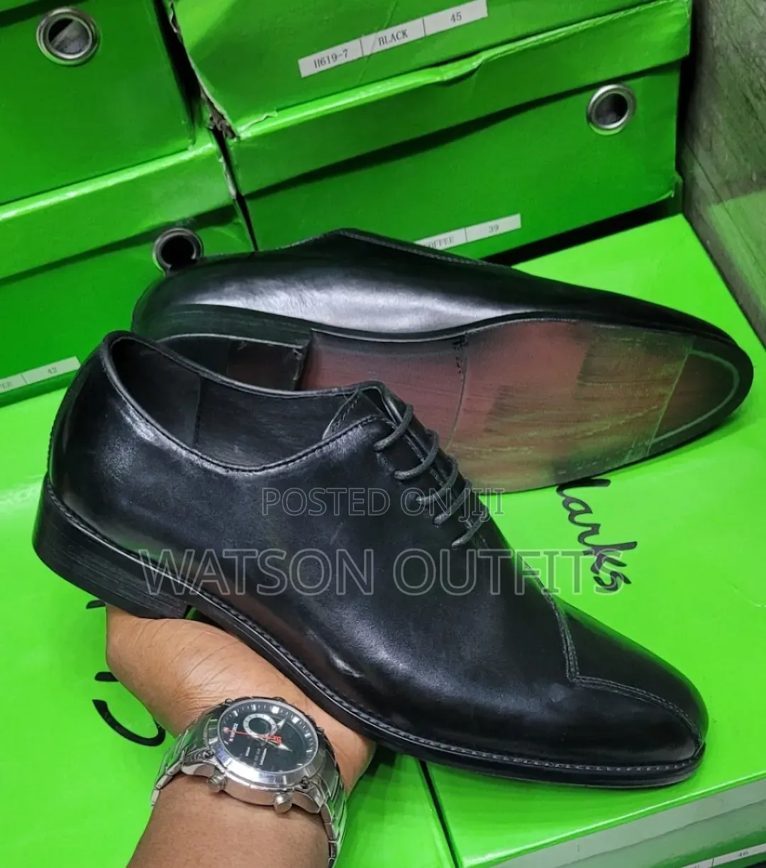 Men's Leather Shoes Pierre Cardini Branded 1-Black Colour Original