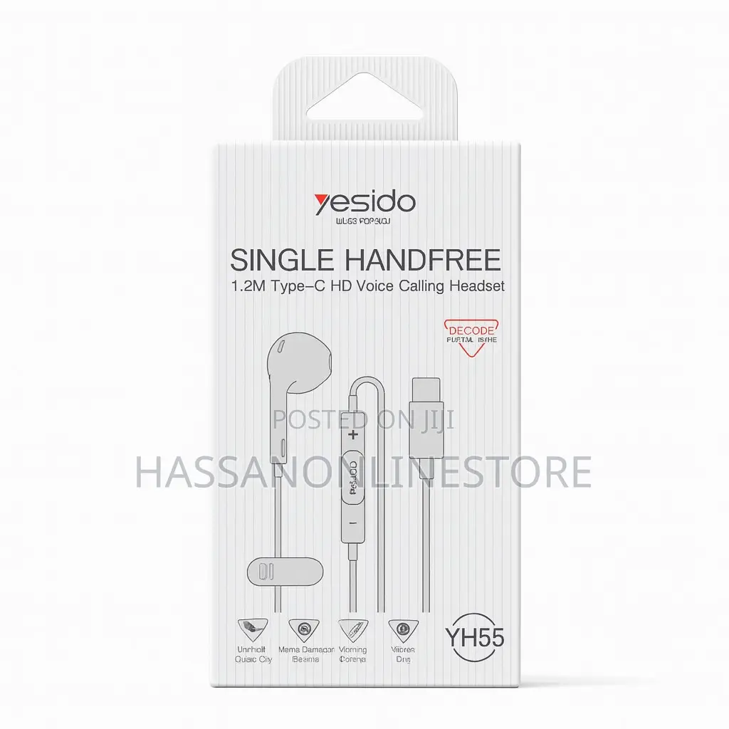 Yesido Yh55 Hd Voice Calling Single Ear Handfree With Type-C Connector