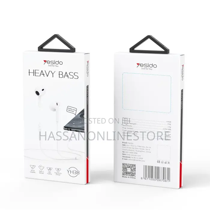 Yesido Yh38 Type-C Plug Wired Earphone