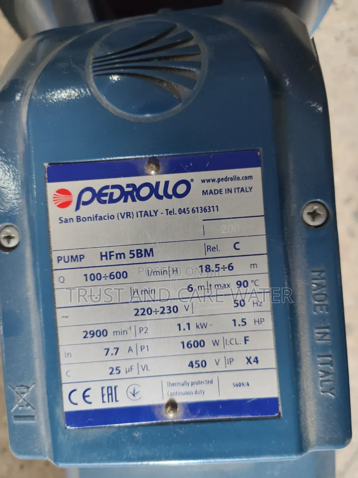 Pedrollo Surface Pump 1.5hp No.1 (2×2inch)