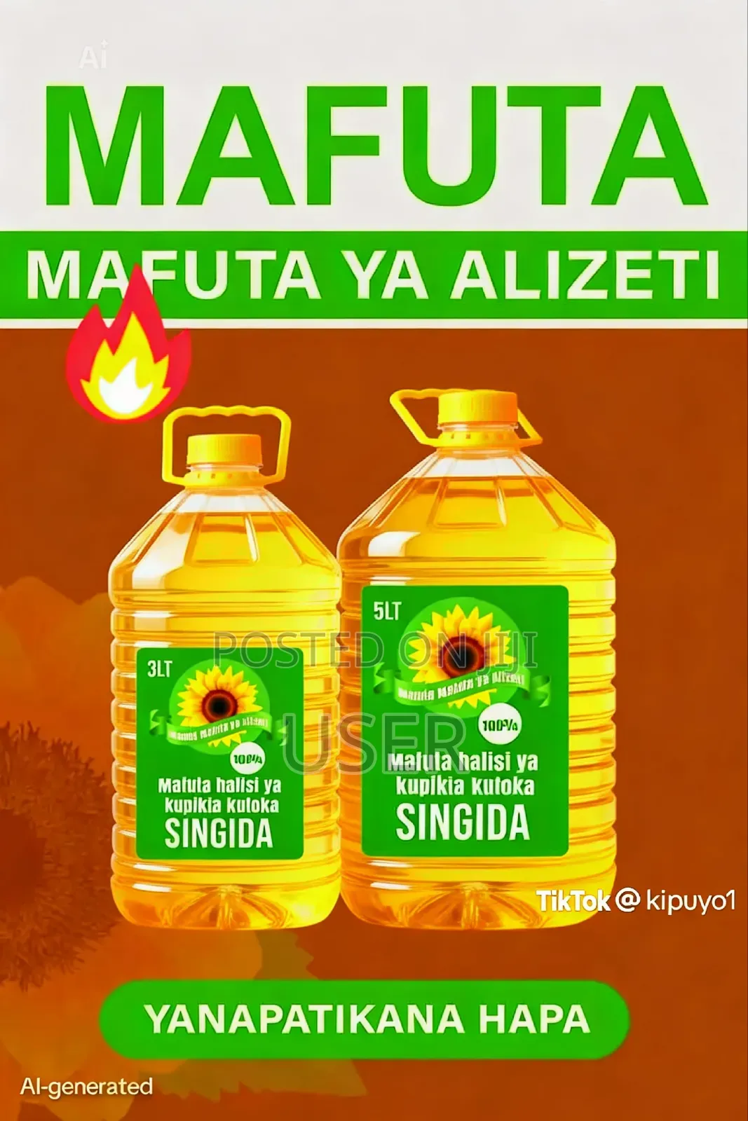 Mafuta Ya Kupikia Ya Alizeti