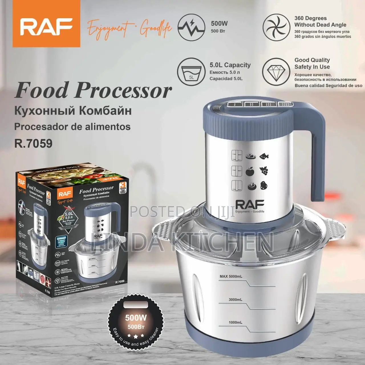 Raf Food Processor 5lts, 509w