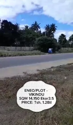 3.5 Acres Yard for Sale at Vikindu Along Main Road