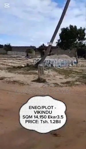 3.5 Acres Yard for Sale at Vikindu Along Main Road