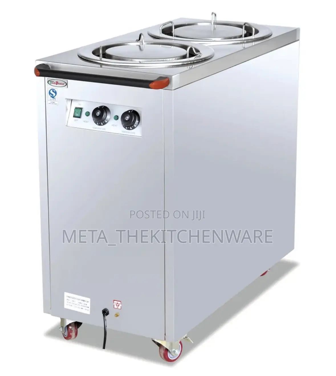 Double Head Commercial Plate Warmer Cart