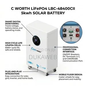 C‐Worth Lifepo4 Lbc‐48400cii – 5kwh 48v 100ah Solar Battery