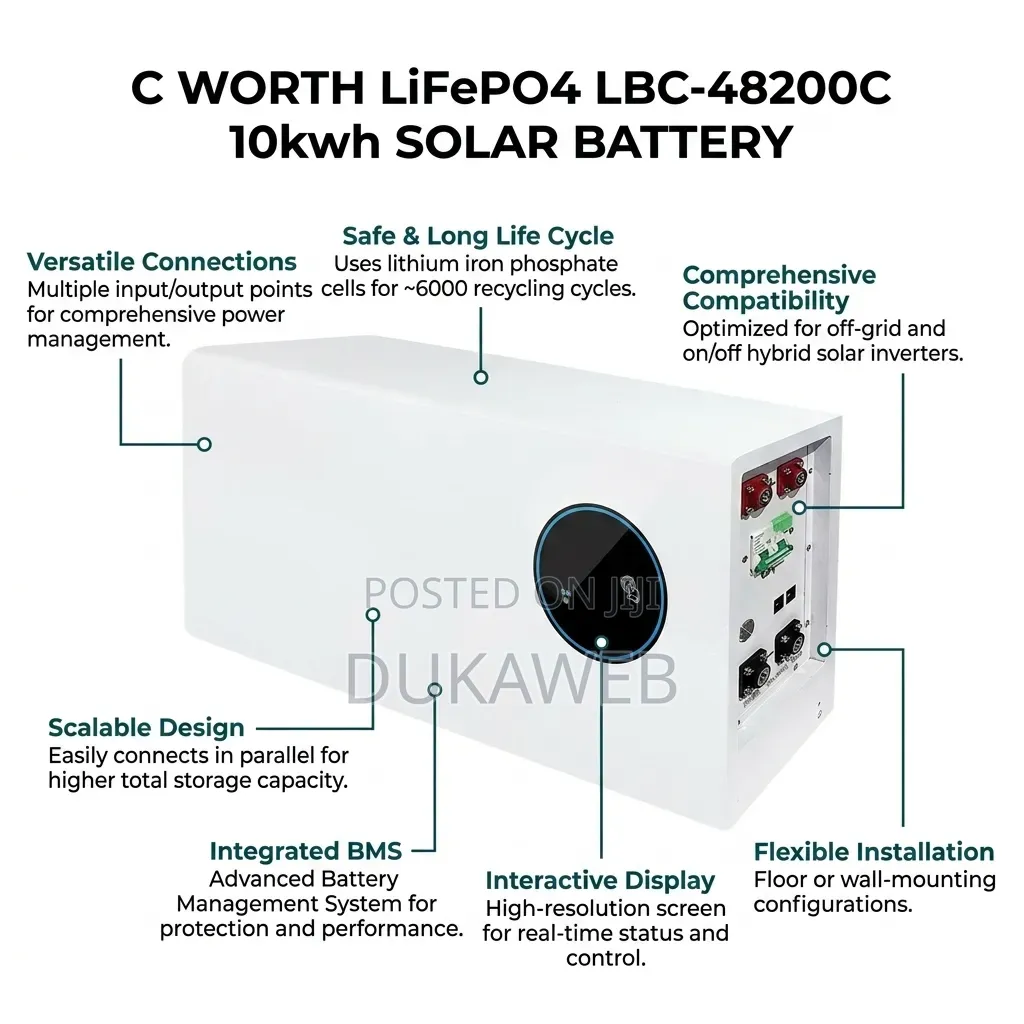 C‐Worth Lifepo4 Lbc‐48200c – 10kwh 48v 200ah Solar Battery