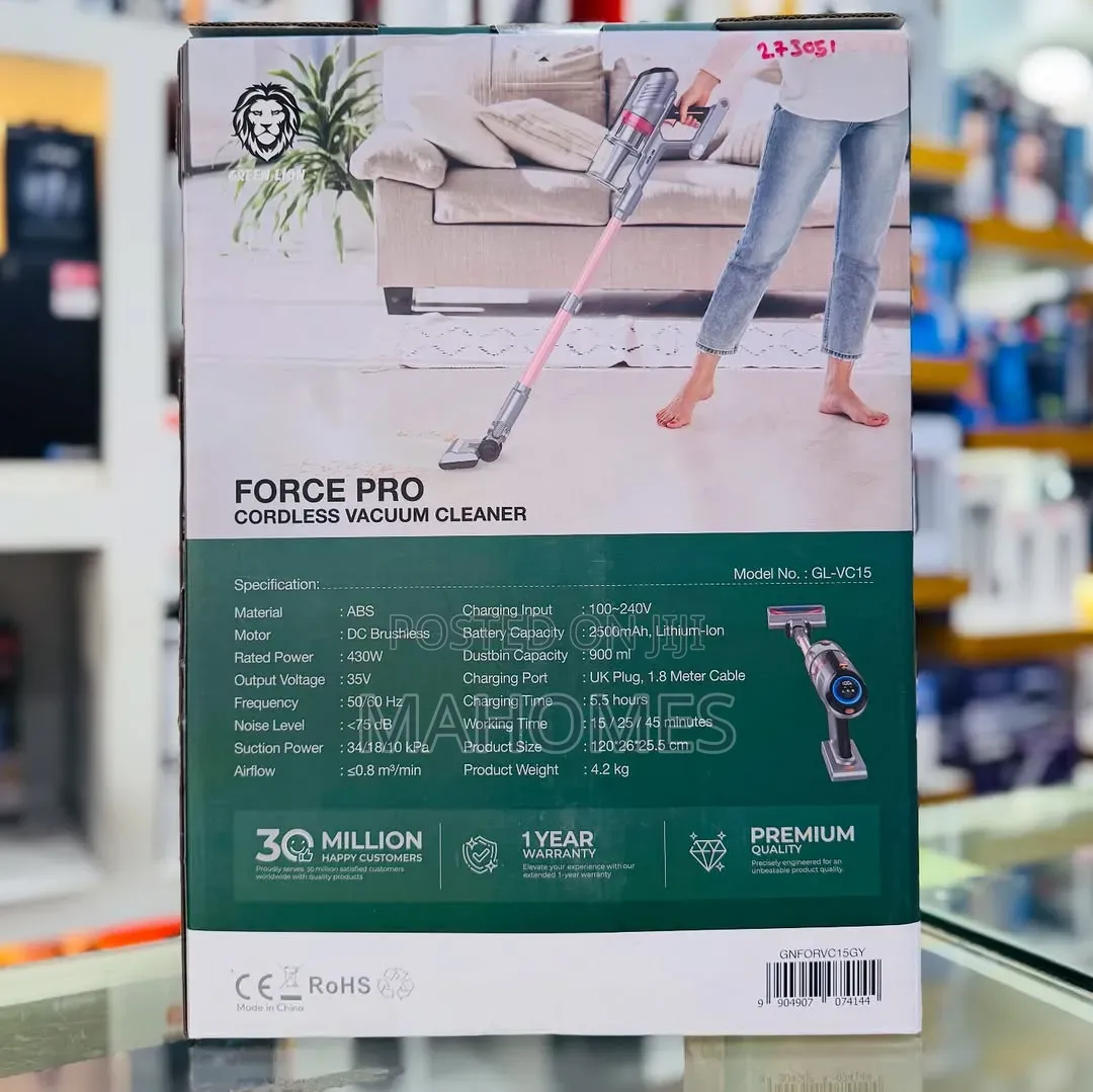 Green Lion Force Pro Cordless Vacuum Cleaner With 430w Power,