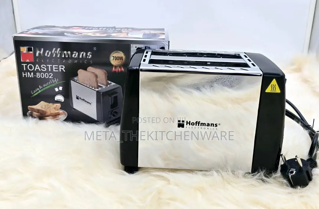 Hoffmans Stainless Steel Bread Toaster 2 Slice, 700w Hm- 8002
