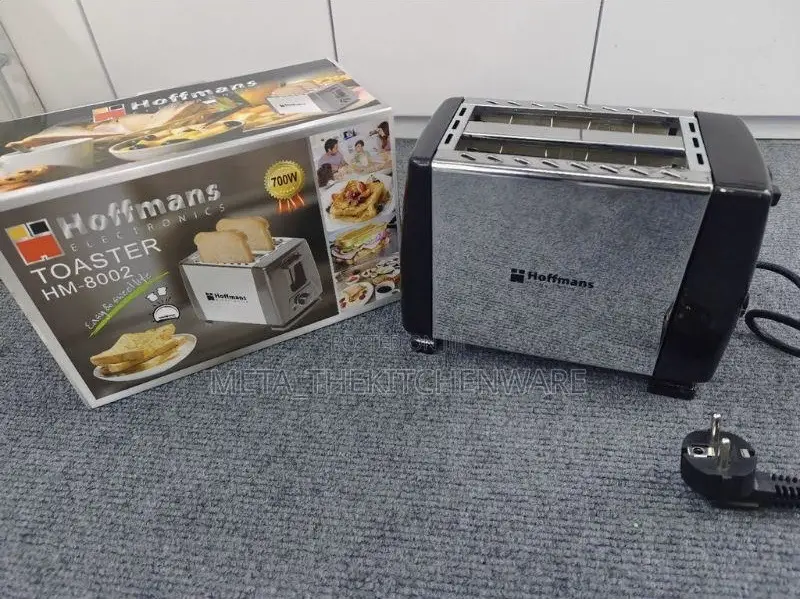 Hoffmans Stainless Steel Bread Toaster 2 Slice, 700w Hm- 8002