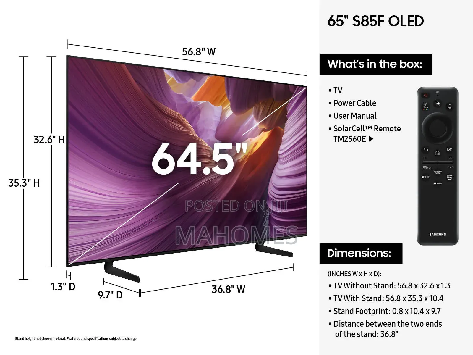 Samsung Oled Latest Series 65inch (65s85f) Now