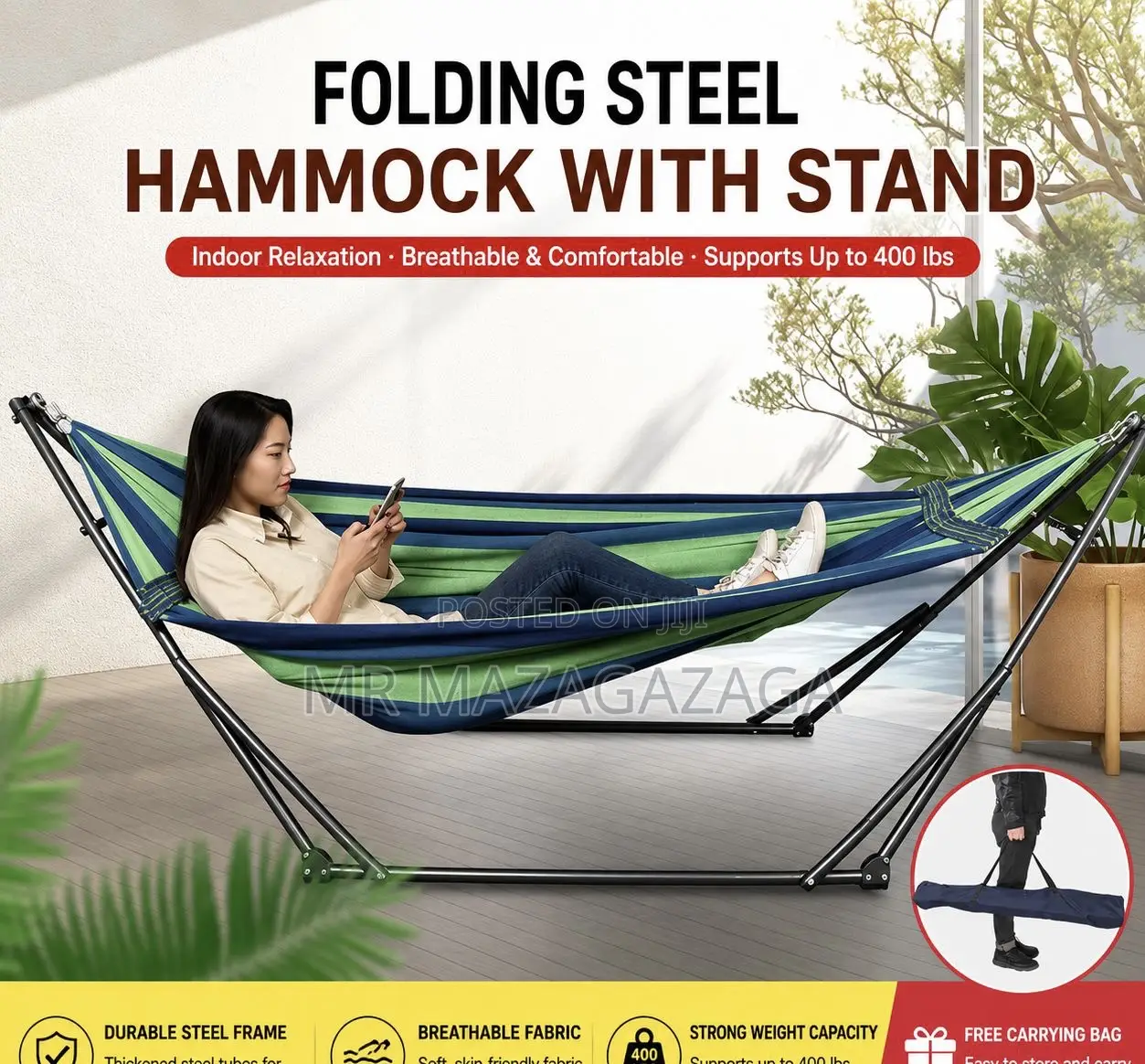 Folding Stand Camping Hammock, Outdoor Hammock,