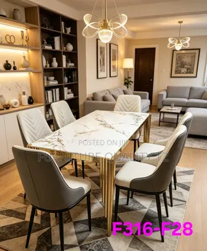Dining Table Marble 6chair