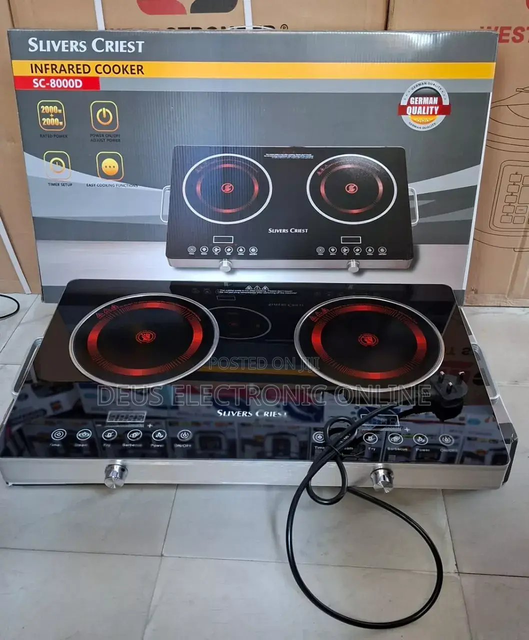 Slivers Criest Infrared Cooker 2plate Pc