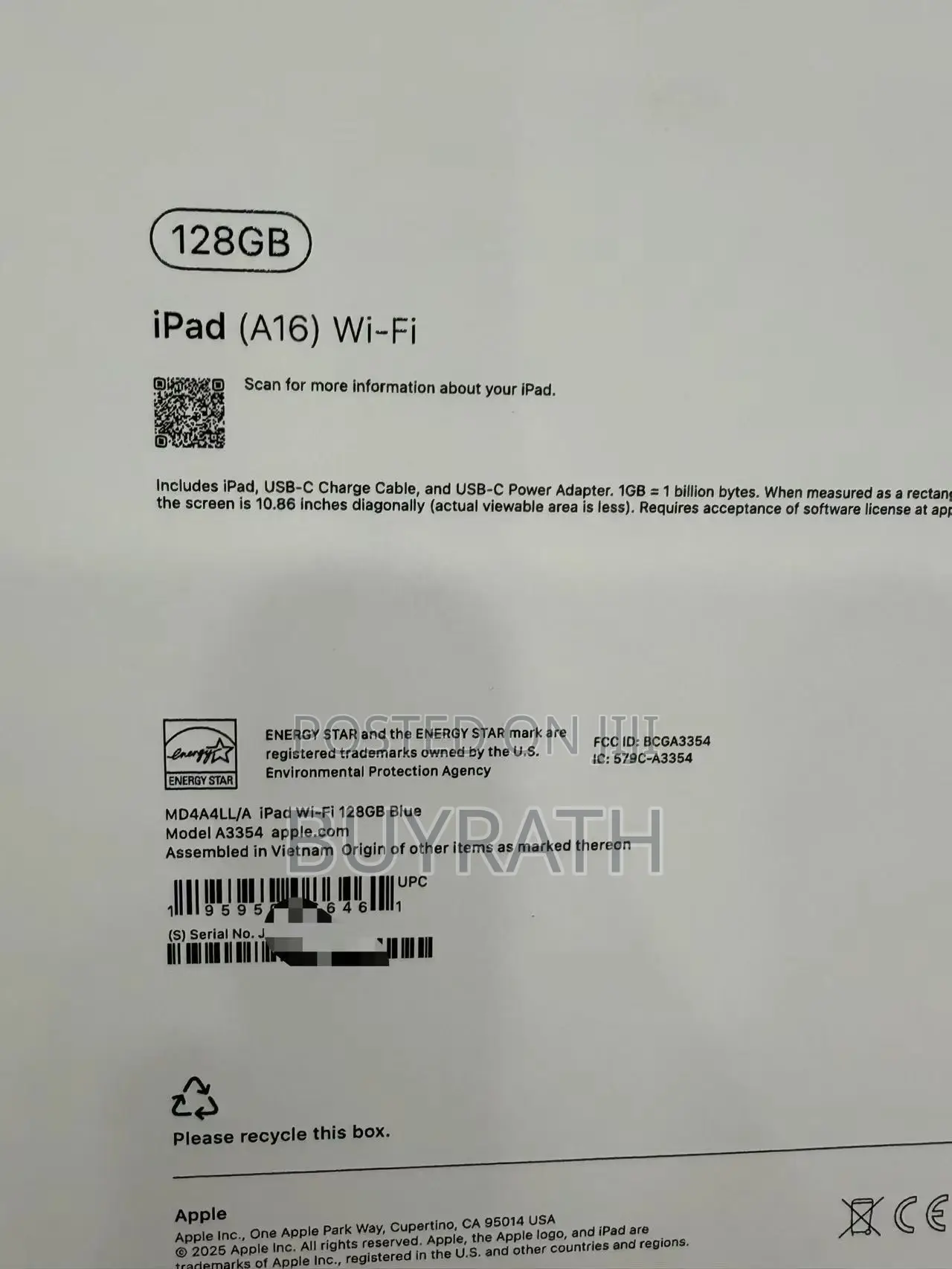 New Apple iPad (2025) 128 GB Pink