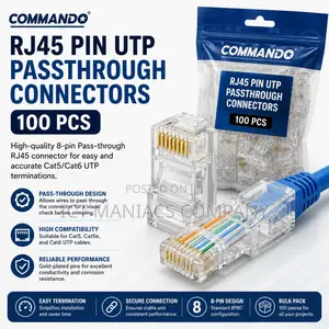 Passthrough Rj45 Connectors - 100pcs