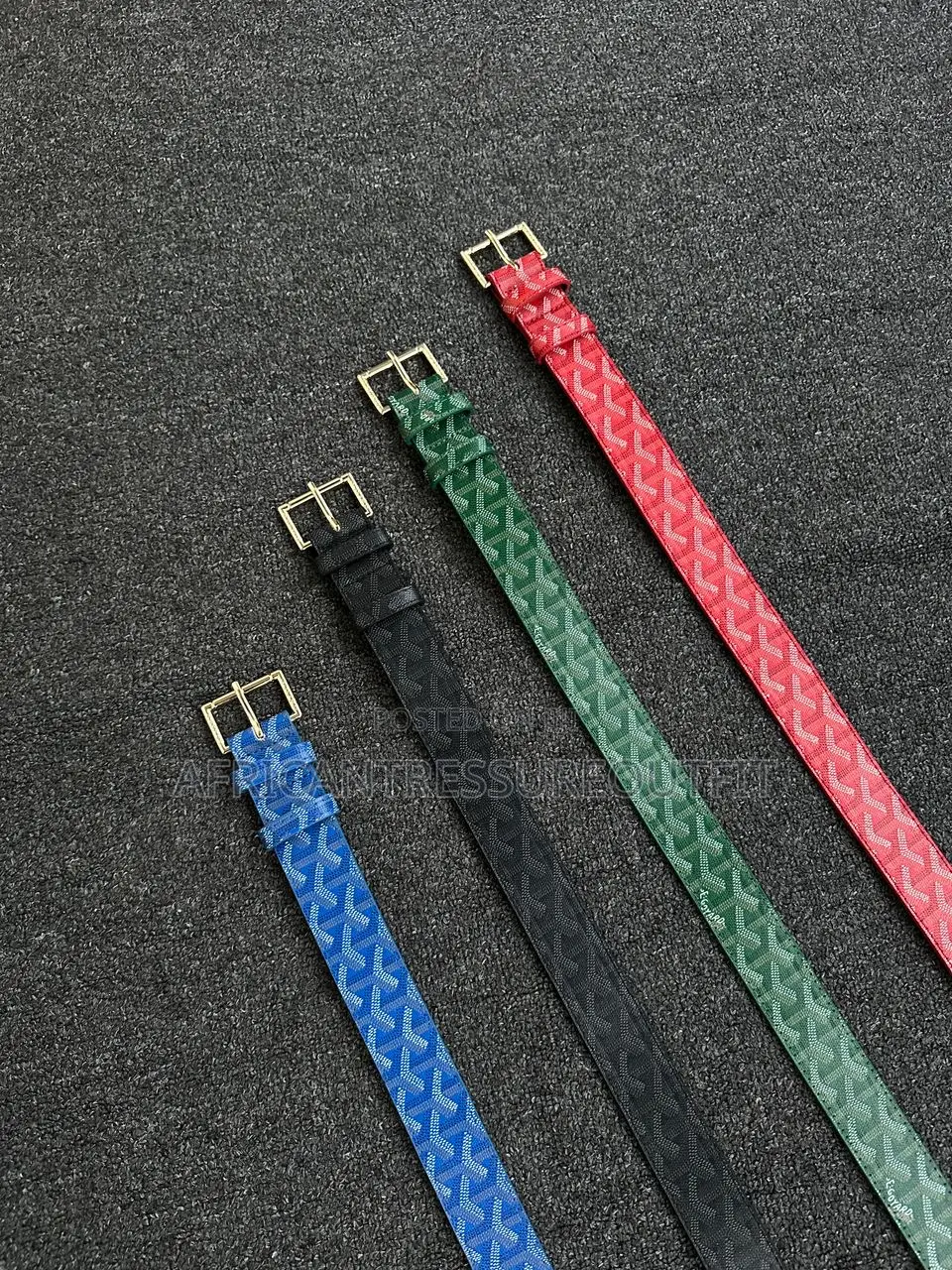 Goyard Belts Featuring Iconic Chervon Available