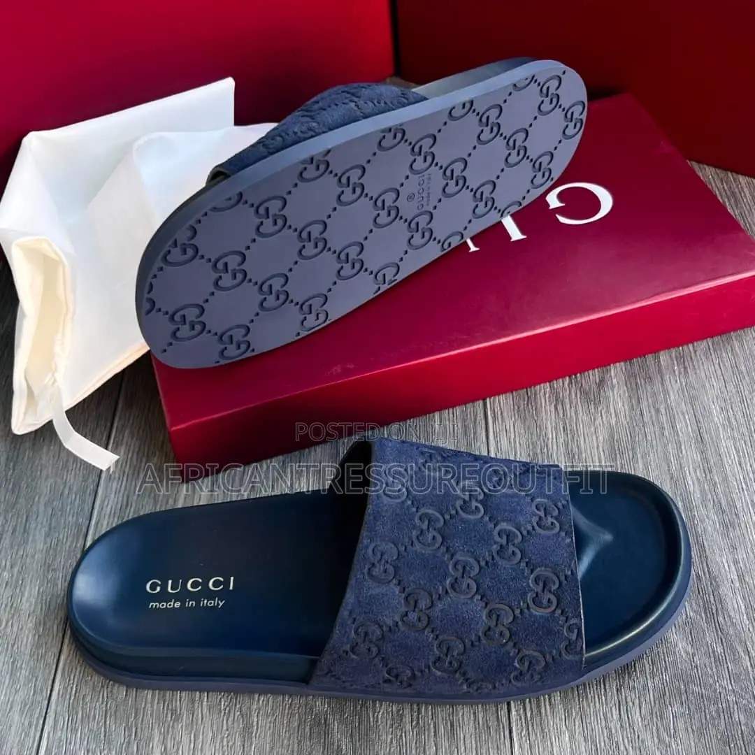Gucci Suede Slide Sandals Collection Available