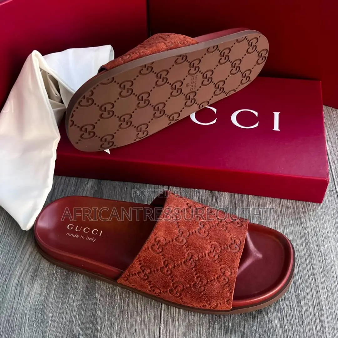 Gucci Suede Slide Sandals Collection Available