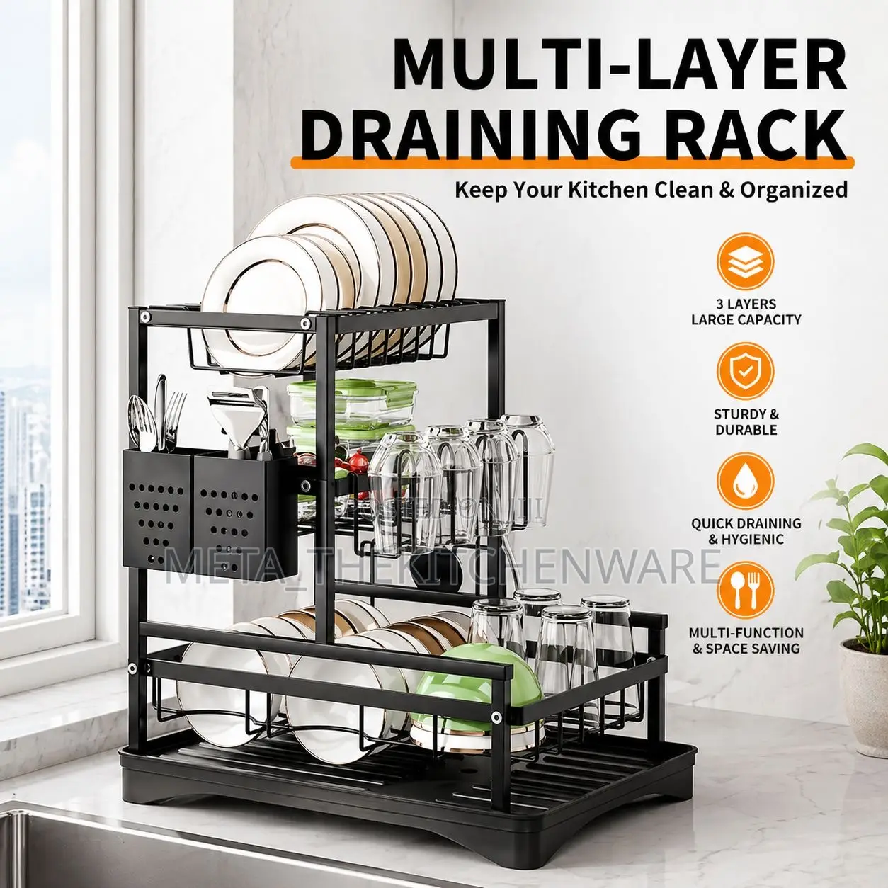 3-Tier Multi Layer Drainig Rack