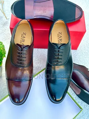 Men's Leather Shoes 2-Colours Black and Coffee Materials Quality