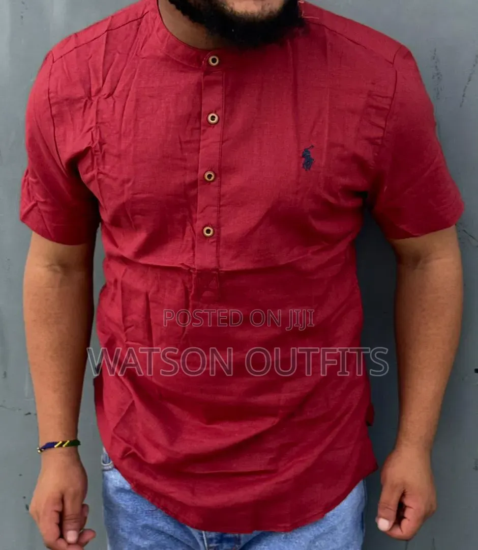 Men's New and Original Shirts Chinese Collar Linen Heavy Materials