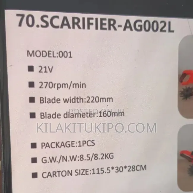 70.Scarifier Machine Ag002l/Mashine Ya Parizi