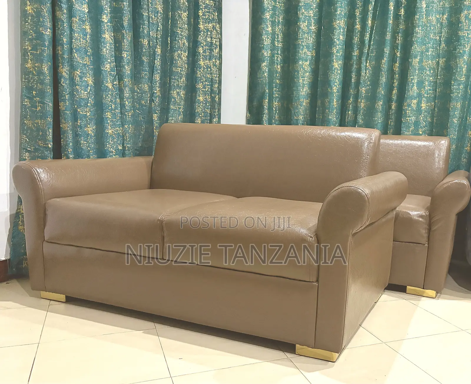 Brown Pu Leather 7-Seater