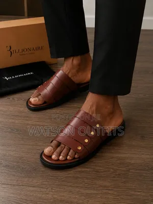 Men's Leather Sandals Billionaire Branded Completely Original