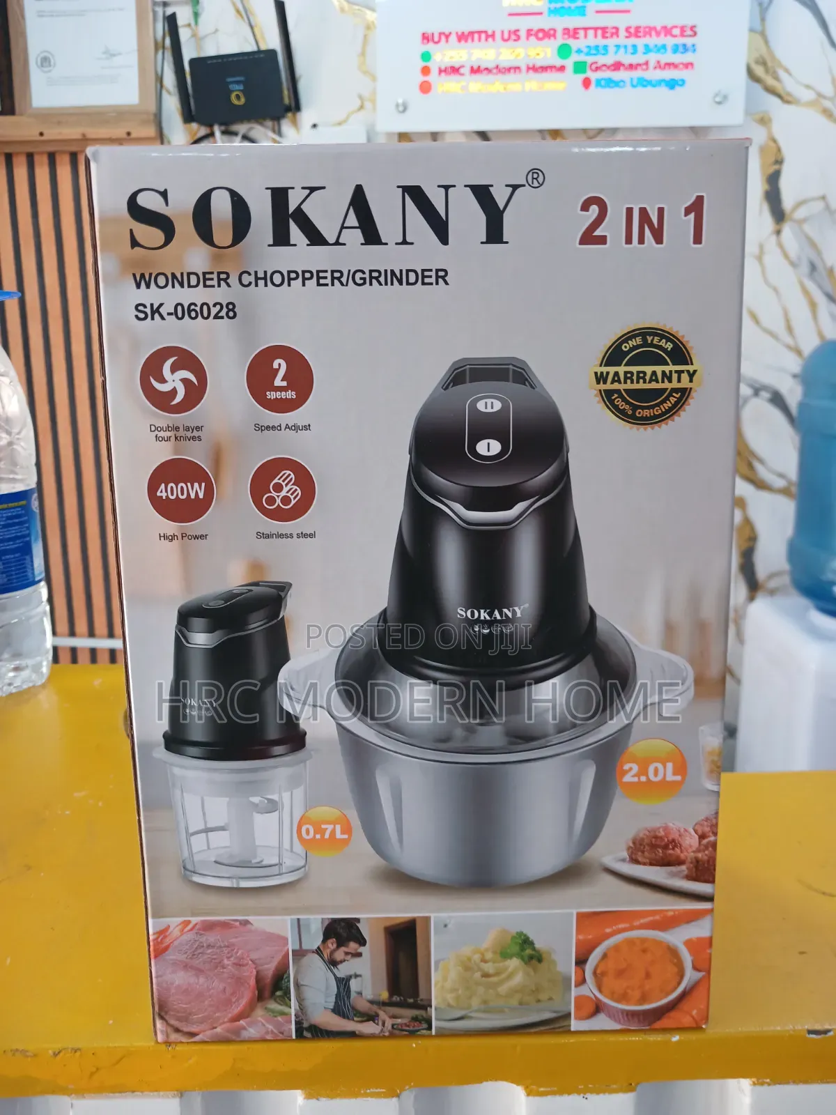 Sokany 2-in-1 Wonder Chopper Grinder (Sk-06028) – 400w