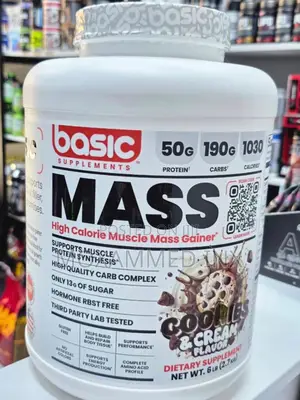 Basic Supplements Mass Gainer in Cookies Cream Flavor 3kg