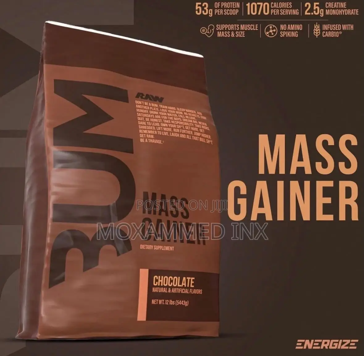 Raw Nutrition Cbum Series Chocolate Mass Gainerdietary Supplement