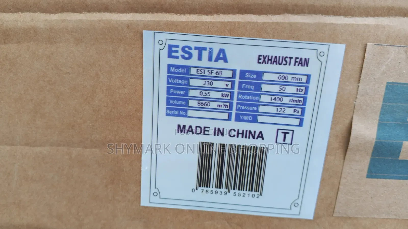 Estia Heavy Duty Exhaust Fan Size 600mm