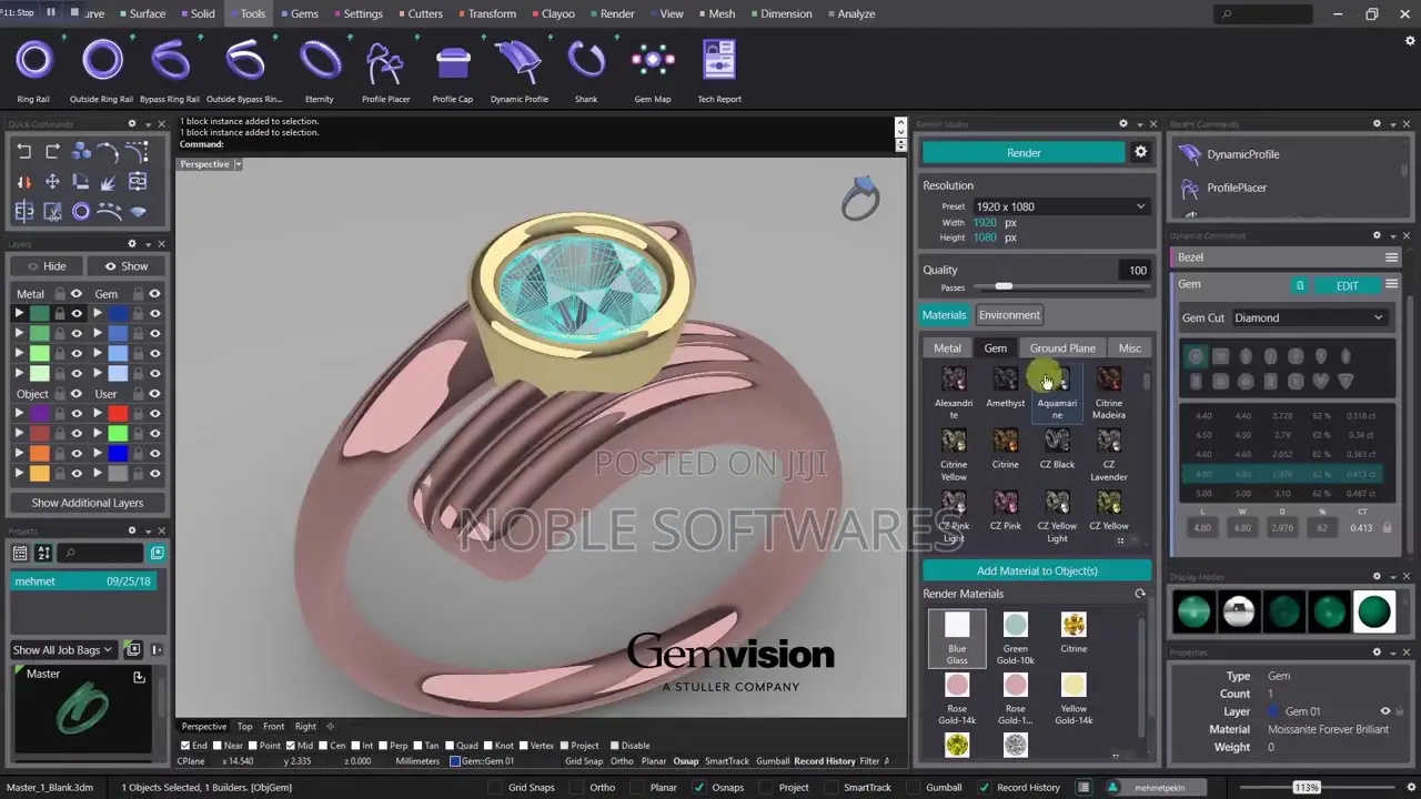 Gemvision Matrix Gold 3 + Rhino 7 ( Offline Using )