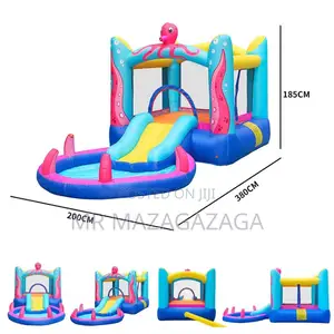 Octopus-Shaped Inflatable Castle With Small Slide