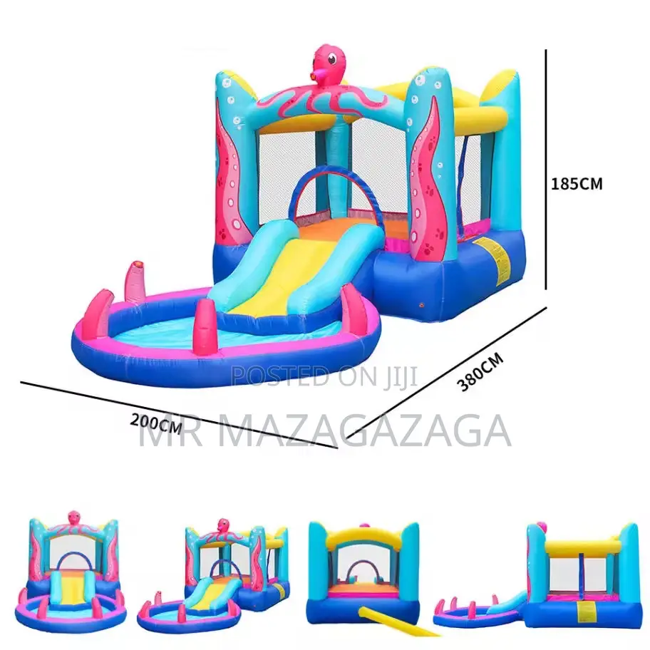 Octopus-Shaped Inflatable Castle With Small Slide
