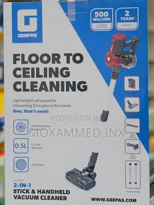 Geepas Gvc19037 2-in-1 Stick Handheld Vacuum Cleaner