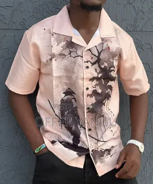 Cuban Collar Printed Shirt