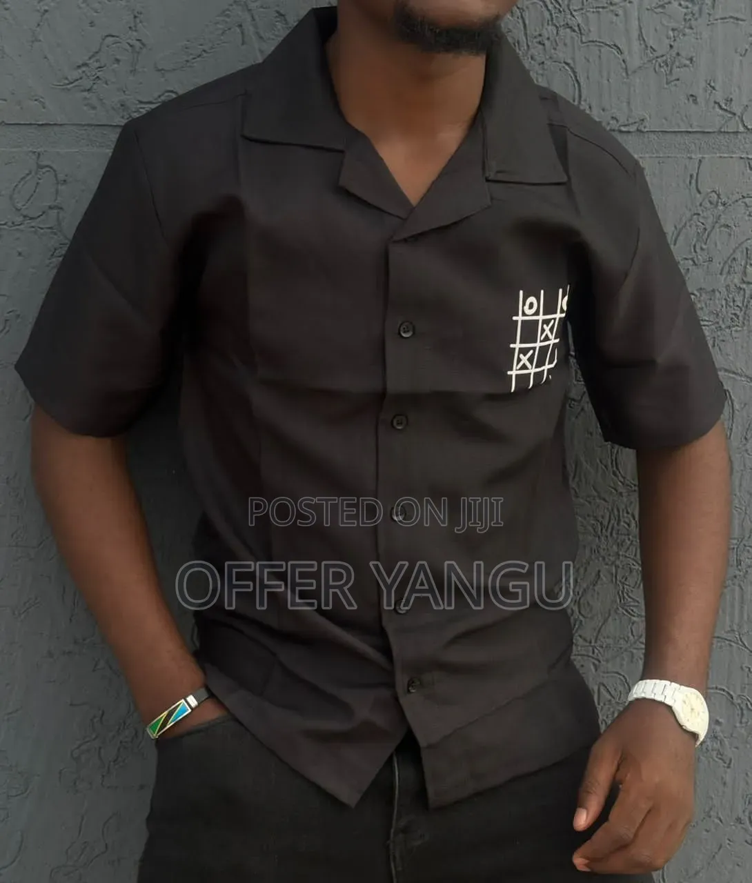 Cuban Collar Printed Shirt