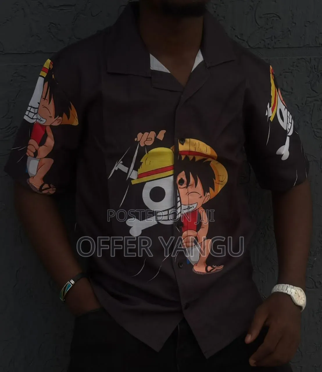 Cuban Collar Printed Shirt