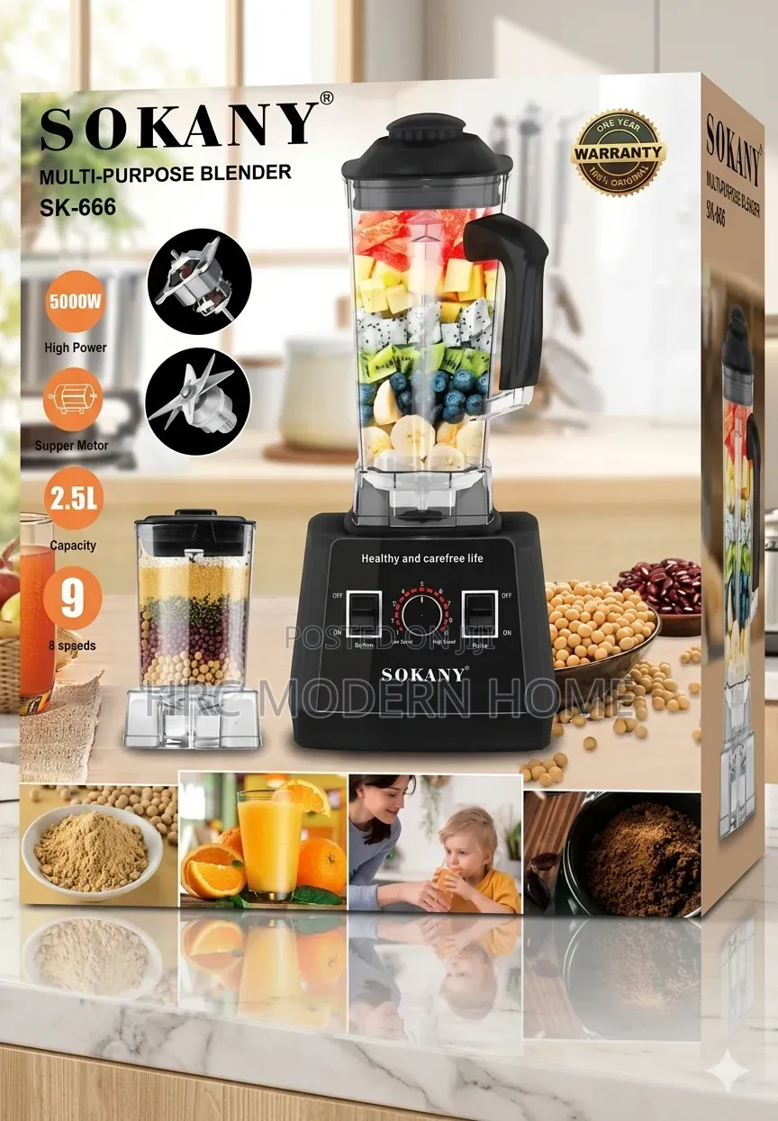 Sokany Multi-Purpose Blender Mpya - 5000w (Sk-666)